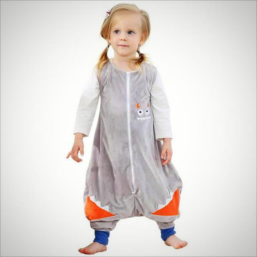 Animal Onesies (Kigurumi) - Kids - Grey w/ Cute Demon