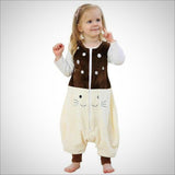 Animal Onesies (Kigurumi) - Kids - White/Brown w/ Cat Face