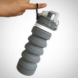 Folding Water Bottle - dark gray hanging