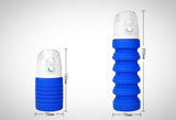 Folding Water Bottle - blue - dimensions
