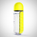 Water Bottle (with pill box) yellow