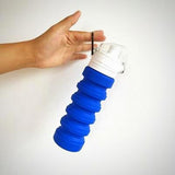Folding Water Bottle - blue hanging