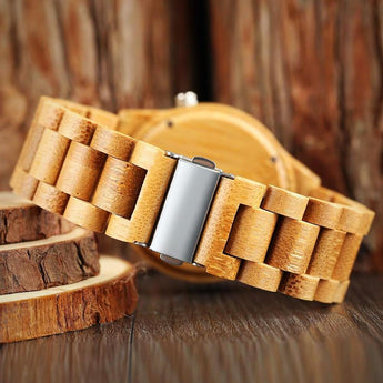 Natural Bamboo Watch - On wood