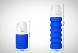Folding Water Bottle - blue - dimensions